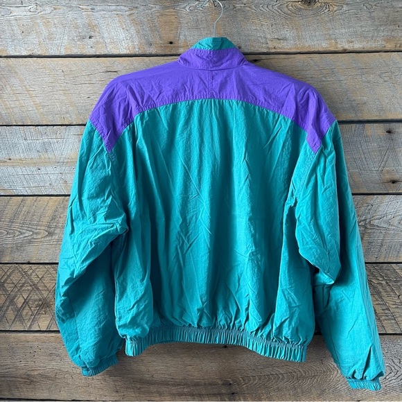 Vintage Nike Jacket Women’s Sz Small Teal Purple Windbreaker Full Zip Retro 90s - Picture 5 of 14